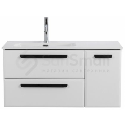 Тумба с раковиной Cezares Eco-CER-N 100-2C-1A-BL-CZR-8095-100-L Bianco Lucido