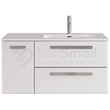 Тумба с раковиной Cezares Eco-CER-N 100-2C-1A-GR-CZR-8095-100-R Bianco Lucido