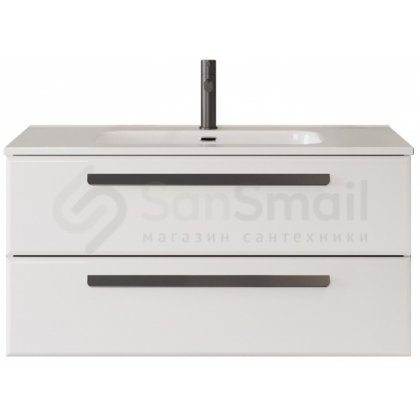 Тумба с раковиной Cezares Eco-CER-N 100-CZR-8095-100-RS156BL.3/512 Bianco Lucido