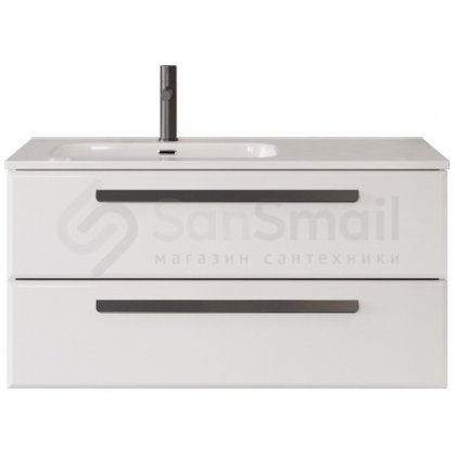 Тумба с раковиной Cezares Eco-CER-N 100-CZR-8095-100-L-RS156BL.3/512 Bianco Lucido