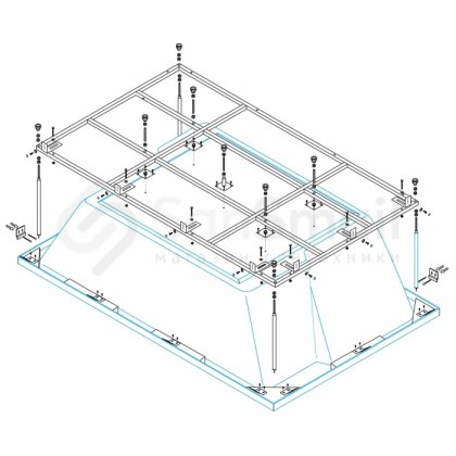 Металлический каркас для ванны Cezares PLANE-DUO-MF