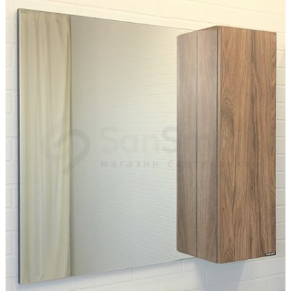 Зеркало со шкафчиком Comforty Порто 90 дуб темно-коричневый