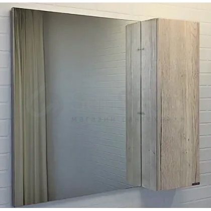 Зеркало со шкафчиком Comforty Порто 90 дуб дымчатый