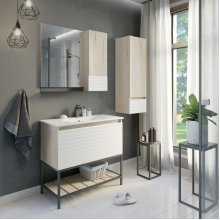 Мебель для ванной Comforty Страсбург Quadro 90 дуб дымчатый