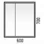 Зеркало-шкаф Corozo Айрон 60 черный/белый