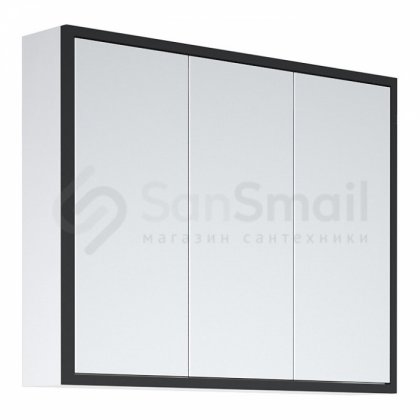 Зеркало-шкаф Corozo Айрон 90 черный/белый
