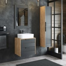 Мебель для ванной Corozo Инди 60 дуб канзас/графит