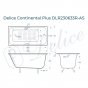 Ванна Delice Continental Plus 150x70 с отверстиями под ручки и антискользящим покрытием