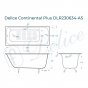 Ванна Delice Continental Plus 170x70 с антискользящим покрытием