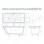 Ванна Delice Continental Plus 170x75 с антискользящим покрытием