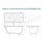 Ванна Delice Continental Plus 100x70 с антискользящим покрытием