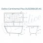 Ванна Delice Continental Plus 100x70 с отверстиями под ручки и антискользящим покрытием