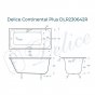 Ванна Delice Continental Plus 100x70 с отверстиями под ручки