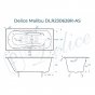 Ванна Delice Malibu 140x75 с отверстиями под ручки и антискользящим покрытием