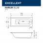 Ванна Excellent Aurum Slim Hydro+ 150x70 хром