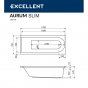 Ванна Excellent Aurum Slim Aero 170x70 хром