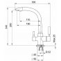 Смеситель для кухни Granula GR-3167 хром/базальт