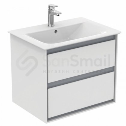 Мебель для ванной Ideal Standart Connect Air E0818 60 см белый глянец/светло-серая