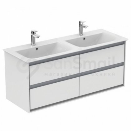 Мебель для ванной Ideal Standart Connect Air E0824 130 см белая/светло-серая