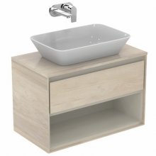 Мебель для ванной Ideal Standart Connect Air E0827 80 см со столешницей светло-коричневое дерево