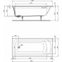 Ванна Ideal Standard Hotline 180x80 прямоугольная