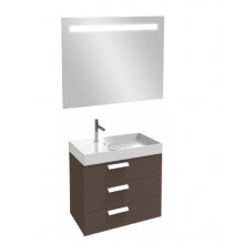 Мебель для ванной Jacob Delafon Rythmik 80 светло-коричневая с тремя ящиками раковиной EXO112-Z-00