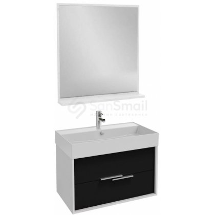 Мебель для ванной Jacob Delafon Vivienne 80 белый/черный блестящий лак