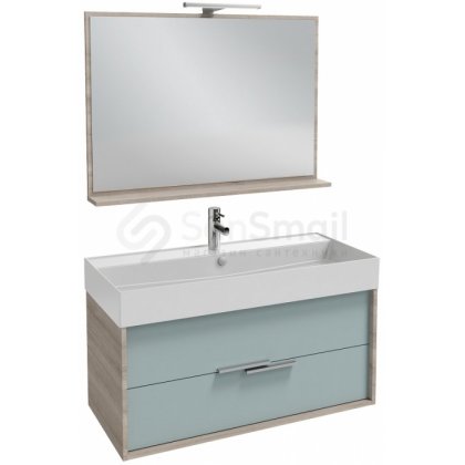 Мебель для ванной Jacob Delafon Vivienne 100 серый дуб/голубой шторм матовый