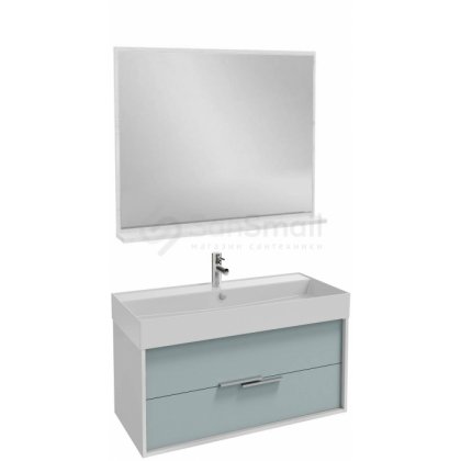 Мебель для ванной Jacob Delafon Vivienne 100 белый/голубой шторм матовый