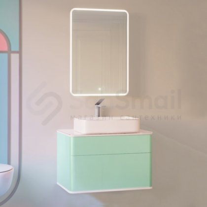Мебель для ванной Jorno Pastel 80 бирюзовый бриз