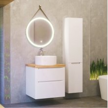 Мебель для ванной Jorno Wood 60 белая со светлой столешницей