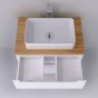 Мебель для ванной Jorno Wood 80 белая с темной столешницей