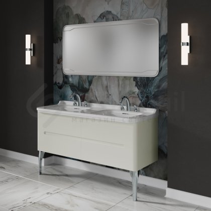 Мебель для ванной Kerasan Waldorf 150 белая с ящиками ножки хром