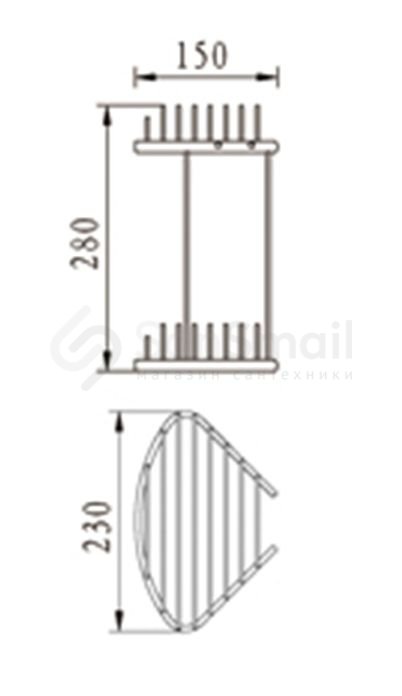 Полка решетка угловая двойная savol