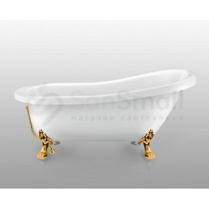 Ванна акриловая Magliezza Alba 155x72 ножки золото