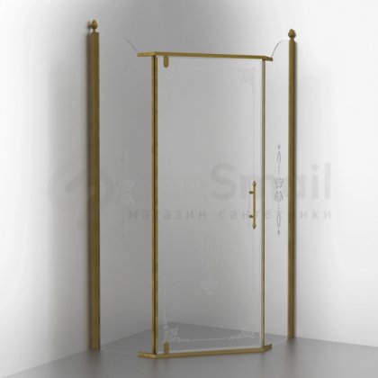 Душевой уголок Migliore Diadema Penta 100x100 прозрачное стекло с декором