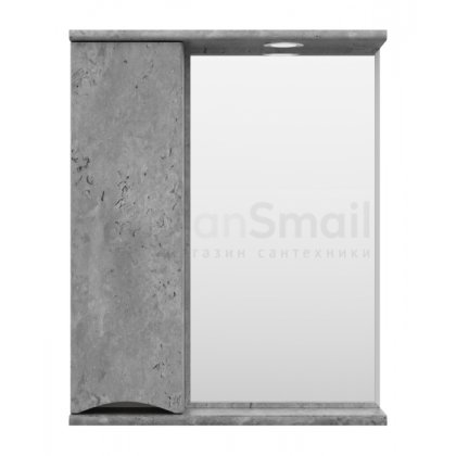 Зеркало со шкафчиком Misty Атлантик 60 L серый камень