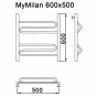 Полотенцесушитель водяной MyFrea My Milan 500x600