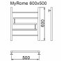 Полотенцесушитель водяной MyFrea My Rome 500x600