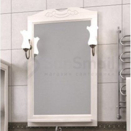 Зеркало Опадирис Клио 65 со светильниками беленый бук