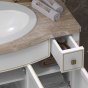 Мебель для ванной Опадирис Лаура 100 белая матовая с патиной со столешницей