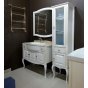 Мебель для ванной Опадирис Лаура 100 белая матовая с патиной со столешницей