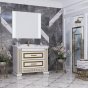 Мебель для ванной Опадирис Оникс 100 белая с золотой патиной