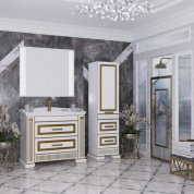 Мебель для ванной Опадирис Оникс 100 белая с золот...
