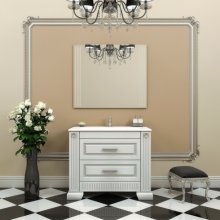 Мебель для ванной Опадирис Оникс 100 с серебряной патиной