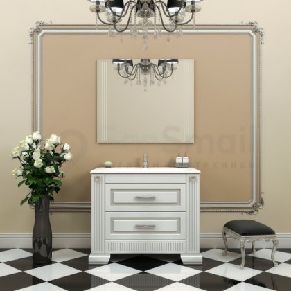 Мебель для ванной Опадирис Оникс 110 с серебряной патиной