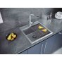 Мойка кухонная с ролл-матом Paulmark Stepia PM115051-GRM+R375-BS