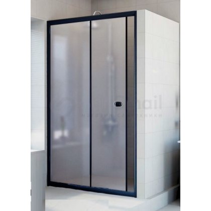 Душевая дверь Радомир Вита 150 см черная/стекло матовое