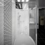 Стенка со стеклянной шторкой на ванну Радомир Валенсия хром стекло матовое