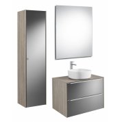 Мебель для ванной с накладной раковиной Roca Inspira 80 городской дуб с зеркалом